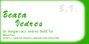 beata vedres business card